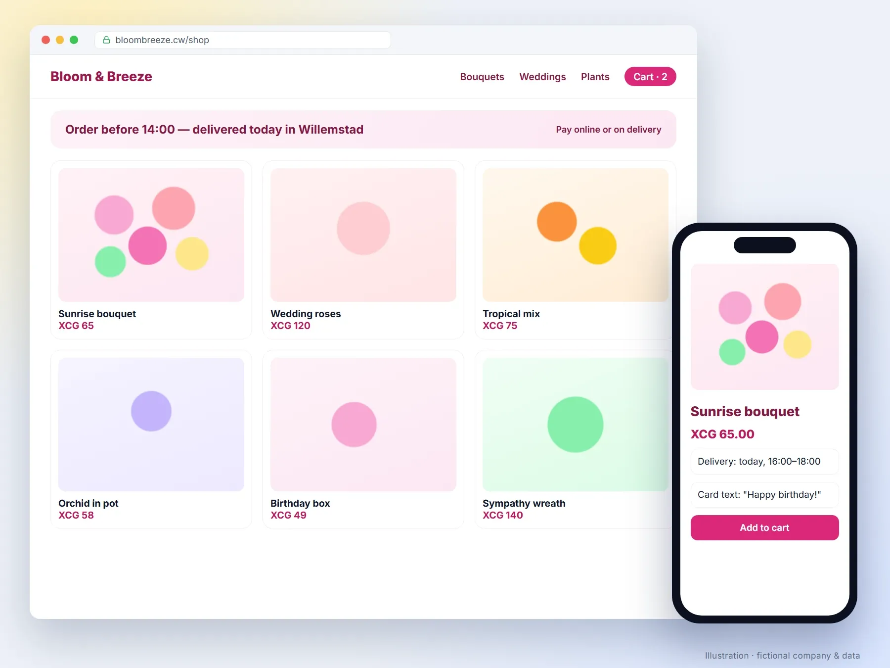Web shop with same-day delivery