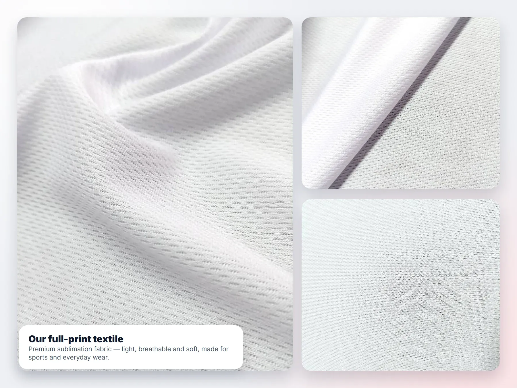 The premium sublimation textile used for full-print shirts